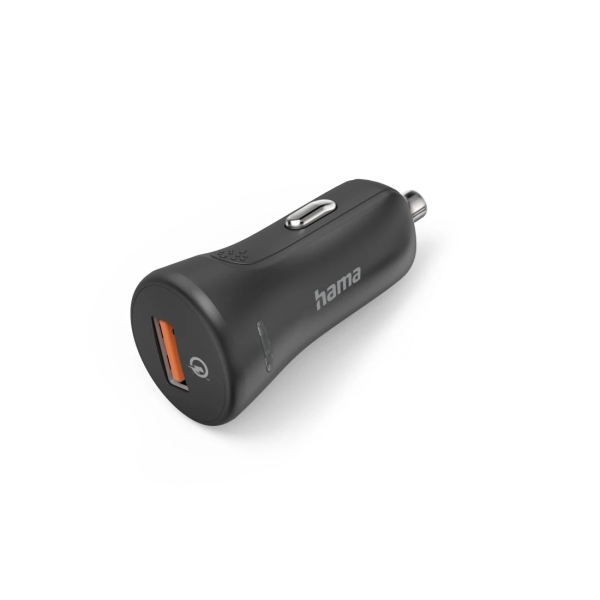 Hama Cargador de Coche 19.5W - USB-A - Pantalla LED - Qualcomm 3.0 - Color Negro