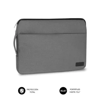 Subblim Funda Urban 15.6" - Proteccion Elegante y Funcional - Tela de Poliester 600D - Interior Acolchado de Foam - Color Gris