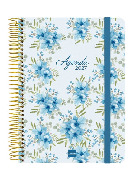 Finocam Cloe Agenda de Espiral en Catalan - 16 Meses - Semana Vista Horizontal - Formato E10 - 155x212mm - Tapa Dura - Papel de 100g/m2 - Goma Elastica - Adhesivos Tematicos - Multicolor