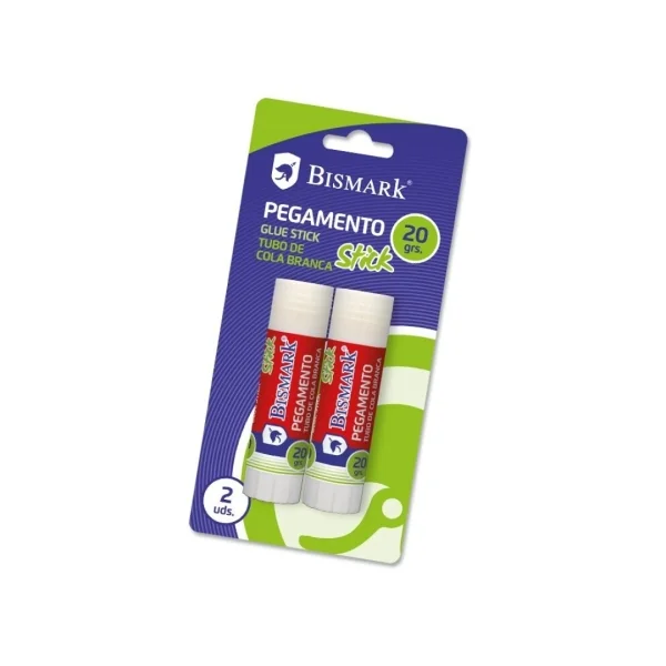 Bismark Pack de 2 Barras de Pegamento 20gr - Multiusos - Sin Disolventes - Uso Escolar