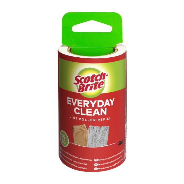 Scotch-Brite Everyday Clean Recambio para Rodillo Quitapelusas Adhesivo - 56 Hojas - Color Blanco