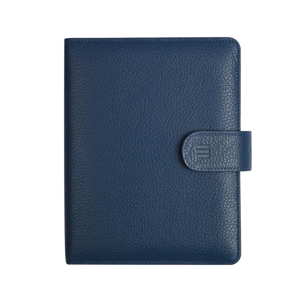 Finocam Open Piel Andrea Agenda Organizador - Anual 2026 - Formato 500 - 165x40x210mm - Semana Vista en Vertical - Color Azul