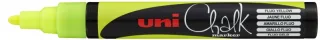 Uni-ball PWE-5M Marcador de Tiza Liquida - Punta Conica 1.8-2.5mm - Borrado en Humedo - Resistente a la Lluvia y Exteriores - Color Amarillo · Pack de 6 uds.