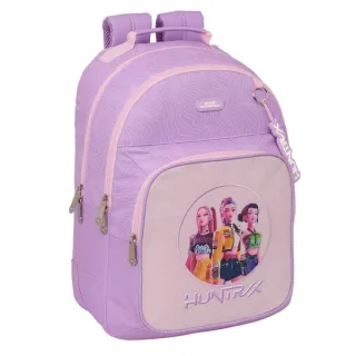 Safta K-Pop Demon Hunters Iconic Mochila - Adaptable a Carro - Bolsillo Frontal - Portabotellas - Cremallera con Doble Tirador - Asa de Mano - Hombreras y Espalda Acolchada - 32x42x15cm - Co