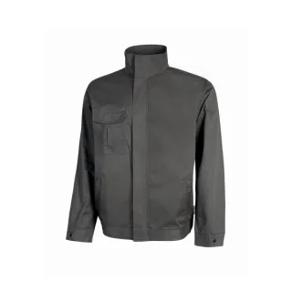 Upower Sofia Cazadora de Trabajo - Talla 2XL - Mechanical Stretch, Lavable a Alta Temperatura, Bolsillos con Cremallera, Puños Ajustables, Portacredenciales, Elastico Inferior - Color Gris O