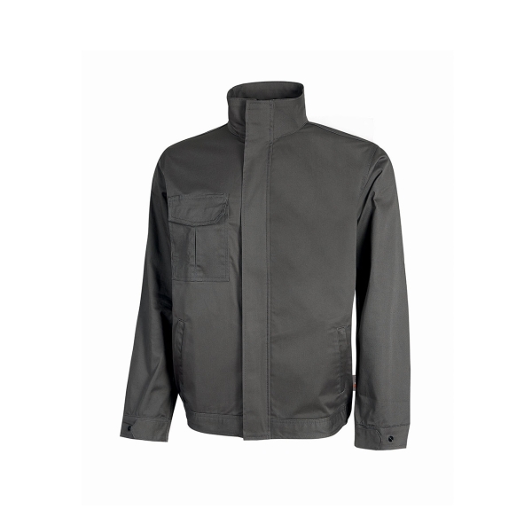 Upower Sofia Cazadora de Trabajo - Talla 2XL - Mechanical Stretch, Lavable a Alta Temperatura, Bolsillos con Cremallera, Puños Ajustables, Portacredenciales, Elastico Inferior - Color Gris O