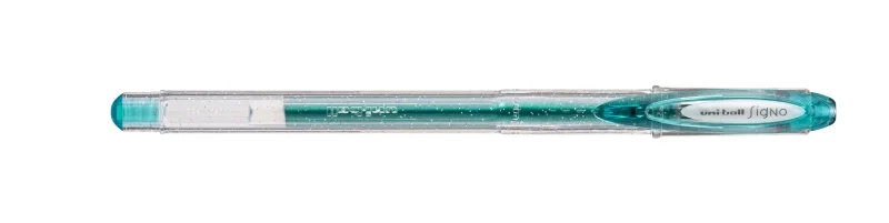 Uni-ball Signo Sparkling UM-120SP Roller de Tinta Gel - Punta de Bola 1mm - Tinta Pigmentada Resistente al Agua y Luz - Efecto Purpurina - Color Turquesa · Pack de 12 uds.