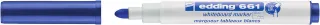 Edding 661 Rotulador para Pizarra Blanca - Punta Redonda - Trazo entre 1 y 2 mm. - Tinta Pigmentada - Borrable en Seco - Color Azul · Pack de 10 uds.