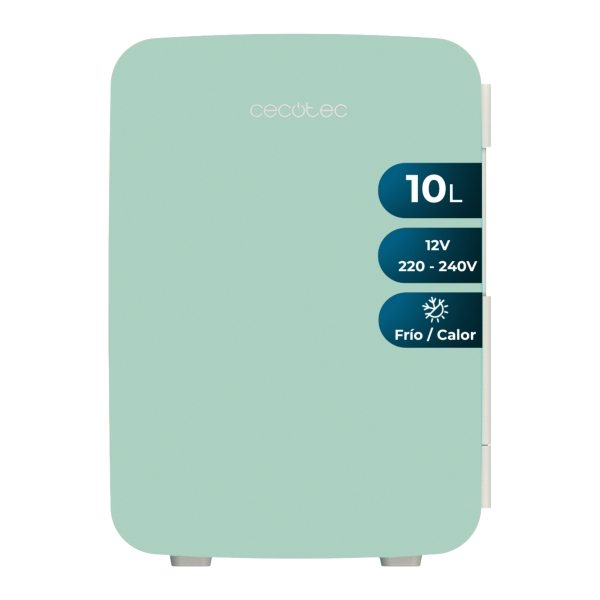 Cecotec Bolero MiniCooling 10L Bahamas Mint Mini Frigorifico Portatil - Capacidad 10L - 12V/220V - Temperatura Regulable - Enfria hasta 7ºC - Funcion Calentamiento hasta 65ºC - Color Menta