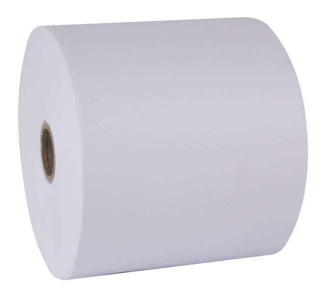 Apli Papel Electra Rollo - 57x65x12mm - Resistente al Agua y al Desgarro - Ideal para Etiquetas y Señalizacion - Blanco · Pack de 10 uds.