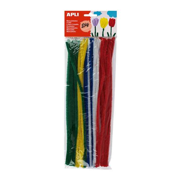 Apli Pack de 50 Limpiapipas Ø 6 mm x 300 mm - Colores Surtidos · Pack de 5 uds.