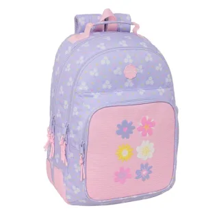 Safta Bouquet Mochila con 2 Compartimentos - Antirozaduras - Adaptable a Carro - Bolsillo Frontal - Portabotellas - Tirador Doble - Hombreras Ergonomicas - 20L - 320x150x420mm - Color Violet