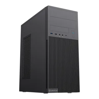 Unykach Aero C360 Caja ATX - Fuente de Alimentacion 500W Incluida - Soporte para 5,25" 3.5" y 2.5" - USB-A 2.0/3.2 / tipo C y Audio - Color Negro