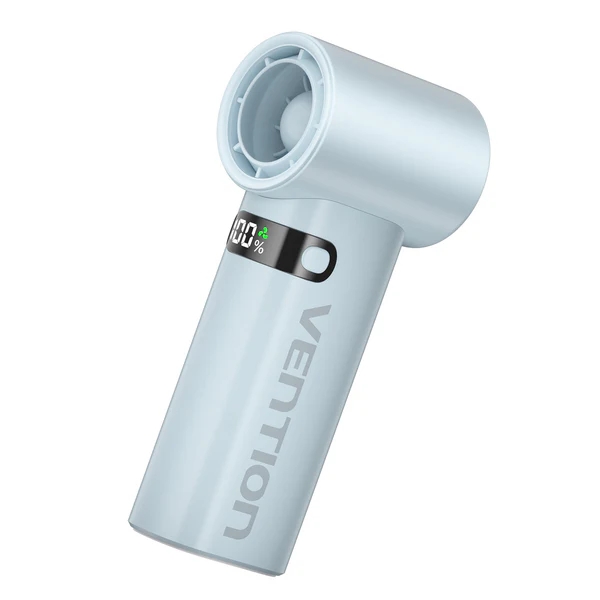 Vention PBE Ventilador de Mano - Velocidad Maxima 17000RPM - Nivel Regulable de 1 a 100 - Bateria de 3000mAh - Pantalla LED - Conexion USB-C - Ligero y Compacto - Color Azul
