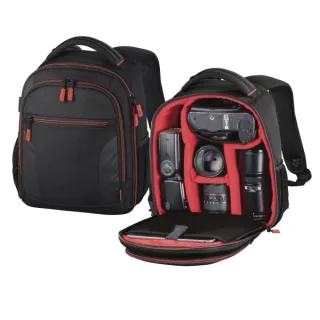 Hama Miami Mochila para Camara - Capacidad 5L - Poliester - Compartimentos Separados para Objetivos - Asa de Mano - 22x10x24cm - Color Negro