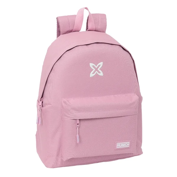 Safta Munich Basicos Mochila - Bolsillo Frontal - Hombreras Acolchadas - Espalda Acolchada - Doble Tirador - Asa Superior - 20.8L - 330x150x420mm - Color Rosa