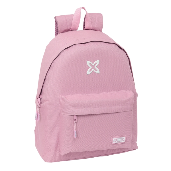 Safta Munich Basicos Mochila - Bolsillo Frontal - Hombreras Acolchadas - Espalda Acolchada - Doble Tirador - Asa Superior - 20.8L - 330x150x420mm - Color Rosa