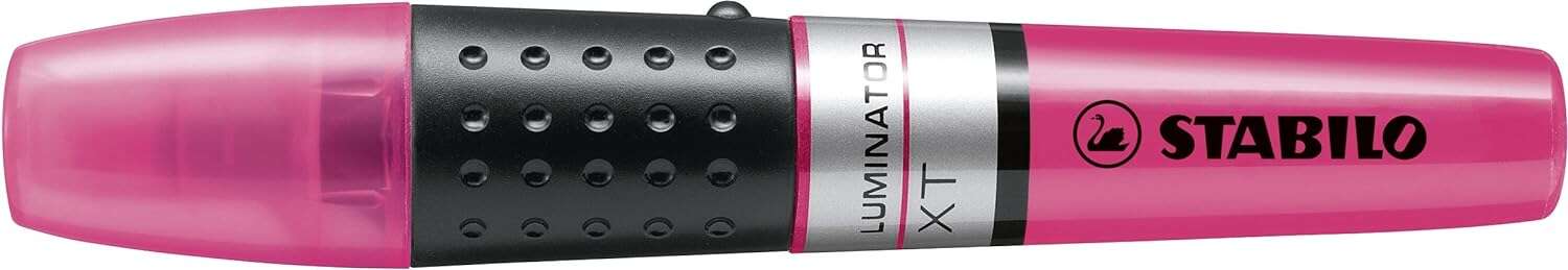 Stabilo Luminator Marcador Fluorescente - Mayor Suministro de Tinta - Zona de Agarre - Trazo entre 2 y 5mm - Color Rosa · Pack de 5 uds.