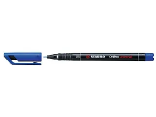 Stabilo OHPen Rotulador Permanente - Punta Media - Trazo de 1mm - Agarre Antideslizante - Tapon Ventilado - Color Azul · Pack de 10 uds.
