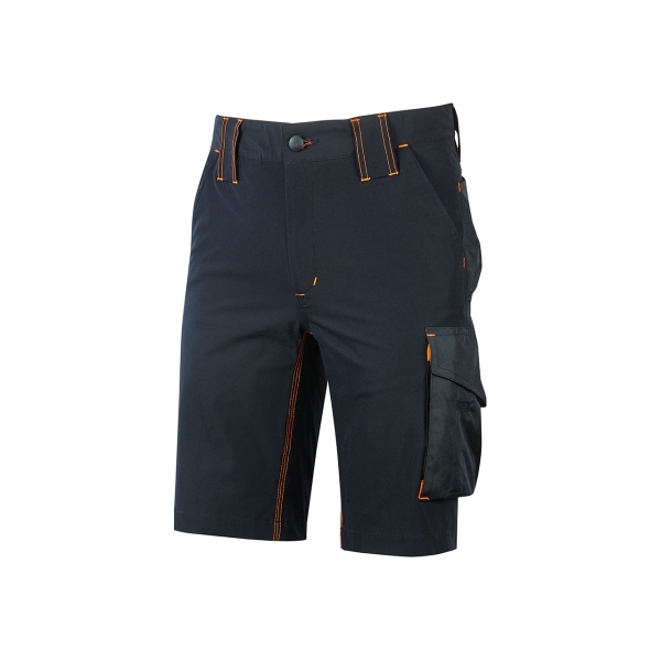 Upower Mercury Pantalon Corto Resistente - Talla 2XL - Tejido U-4 Stretch, Repelente al Agua, Transpirable, Ajuste Retractil, Proteccion DPI1, Multiples Bolsillos Funcionales - Color Azul Ma