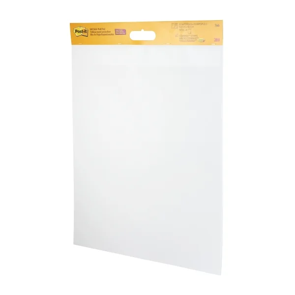 Post-It Super Sticky Pack de 2 Blocs de Reuniones con 20 Hojas Adhesivas Reposicionables - 58.4x50.8cm - 100% PEFC - Incluye 8 Tiras para Fijar - Color Blanco