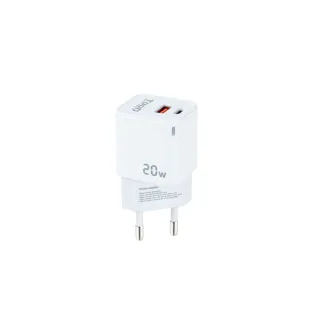Tooq Cargador pared USB-C/PD+USB-A/QC 20W