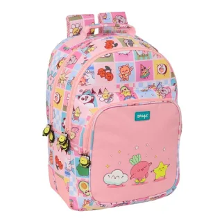 Safta Mr. Wonderful Comic Mochila - Adaptable a Carro - Bolsillo Frontal - Portabotellas - Cremallera con Doble Tirador - Asa de Mano - Hombreras y Espalda Acolchada - 32x42x15cm - Color Ros
