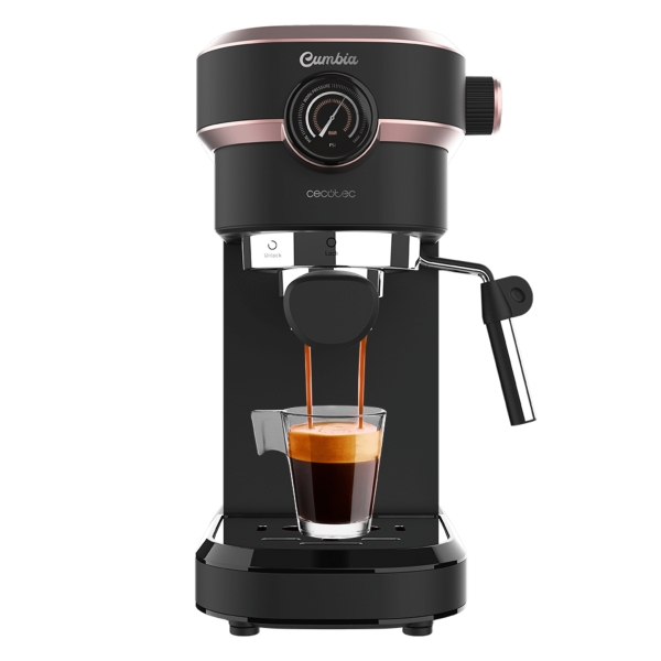 Cecotec Cafelizzia 890 Rose Pro Cafetera Espresso - 1350W - Presion de 20Bar - Manometro - Vaporizador Orientable - Deposito 1.1L Extraible - Funcion de Agua Caliente para Infusiones - Color