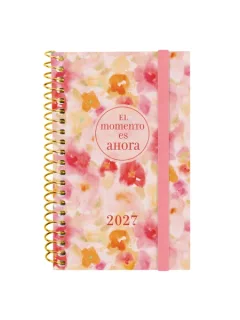 Finocam Trendy Design Collection Ahora Agenda - Anual 2027 - Semana Vista Horizontal - Formato E3 - 79x127mm - Espiral - Tapa de Polipropileno - Esquinas Microperforadas - Papel de 80g/m2 -