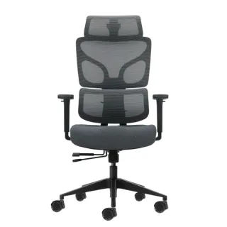 Oqonos Cherg 011 Silla de Oficina Ergonomica con Reposacabezas Cervical Ajustable, Respaldo y Asiento de Malla Elastica, Reposabrazos 4D, Asiento Deslizable Ergonomico Moldeado y Ruedas de S