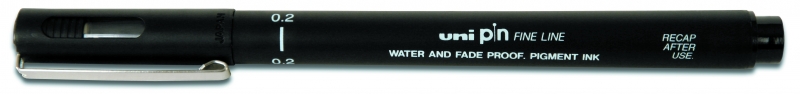 Uni-ball PIN02-200(S) Rotulador Calibrado - Punta Poliacetal 0.2mm - Tinta Pigmentada Resistente al Agua y Luz - Ideal para Dibujo Profesional y Escritura - Color Negro · Pack de 12 uds.