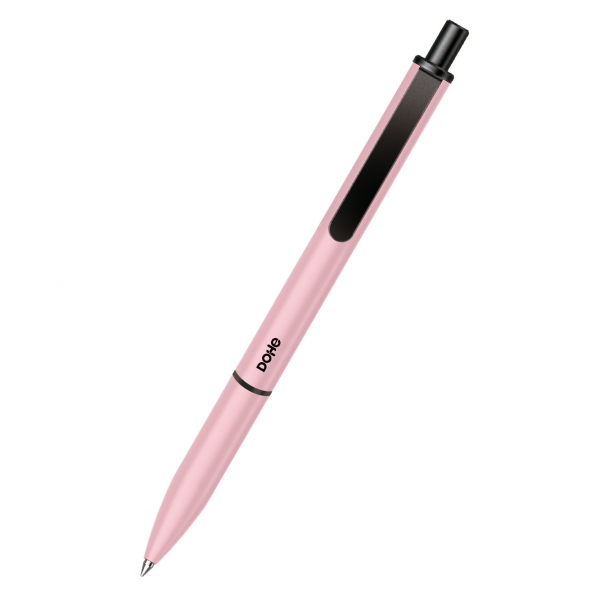 Dohe Elegance Pack de 4 Boligrafos - Punta Fina de 0,5mm - Fabricados en Aluminio - Tacto Soft - Color Rosa