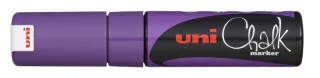 Uni-ball PWE-8K Marcador de Tiza Liquida - Punta Biselada 8mm - Borrado en Humedo - Resistente a la Lluvia - Color Violeta · Pack de 6 uds.