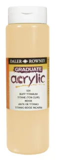 Daler Rowney Graduate Pintura Acrilica - Botella de Plastico - 500ml - Color Titanio Buff