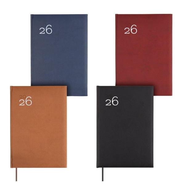 Finocam Dynamic Milano Pack de 5 Agendas Surtidas - Anual 2026 - Tapa Dura Acolchada - Formato Y11 - 1 Dia por Pagina - Color Surtidos