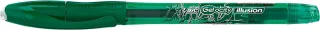 Bic Gel-ocity Illusion Boligrafo de Tinta Gel Borrable - Punta Media de 0.7mm - Recargable - Grip de Goma - Clip de Plastico - Color Verde · Pack de 12 uds.