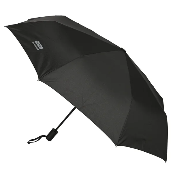 Safta Business Paraguas Automatico de 102cm - 8 Paneles - Asa Engomada - Punta de PVC - Poliester - Nervios de Acero de 8mm - Color Negro