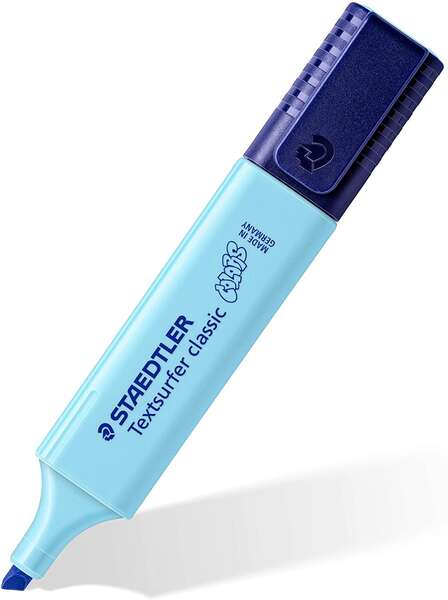 Staedtler Textsurfer Classic 364 Vintage Marcador Fluorescente - Punta Biselada - Trazo entre 1 - 5mm - Tinta con Base de Agua - Color Azul Cielo · Pack de 10 uds.