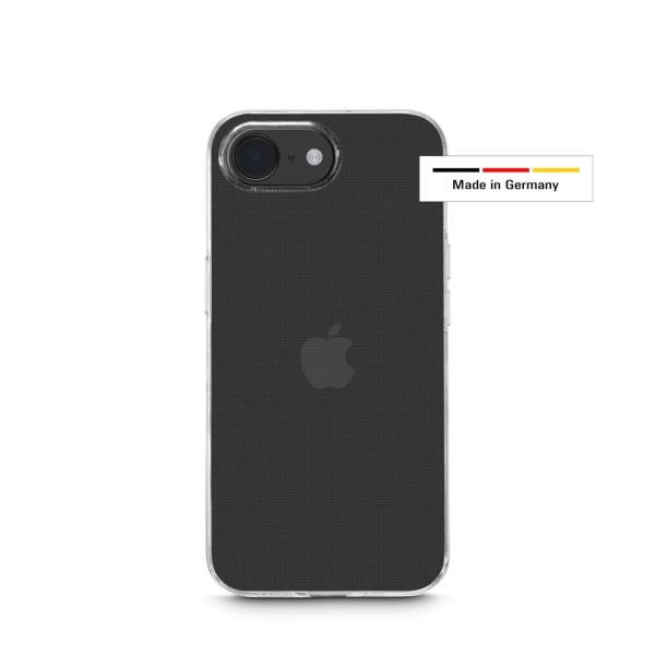 Hama Always Clear Funda para iPhone 16E - Antideslizante - Poliuretano Termoplastico - Bordes Elevados - Color Transparente