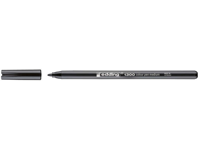 Edding 1300 Rotulador - Punta Redonda - Trazo 2 mm. - Tinta con Base de Agua - Color Negro · Pack de 10 uds.