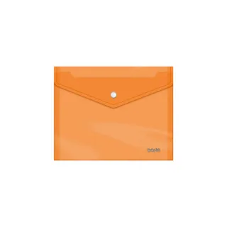 Dohe Sobre Portadocumentos A5 - Cierre de Broche - Polipropileno Cristal Transparente 150 Micras - Color Naranja
