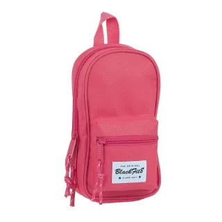 Safta Blackfit8 Fresa Plumier Mochila - 33 Piezas - Goma - Lapiz - Tijeras - Sacapuntas - Boligrafos - Fluorescentes - Regla - 12 Rotuladores - 12 Colores - 120x50x230mm - Color Rosa