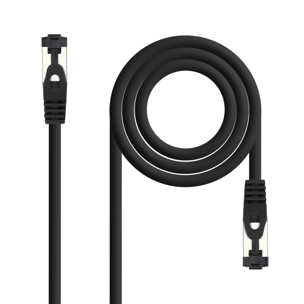 Nanocable Cable Red Latiguillo Cat.8.1 2Ghz LSZH SSTP AWG26 - Longitud 0.30m - Color Negro