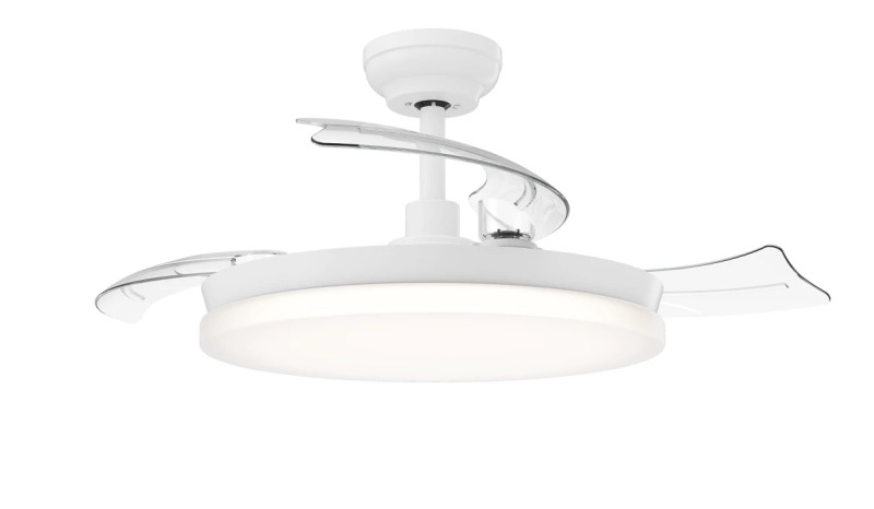 Philips Tynl Retractable Fan Ceiling Ventilador de Techo con Luz LED Hasta 5500K - Aspas Retractiles - 35W Ventilador + 28W Luz - Mando a Distancia - Color Blanco