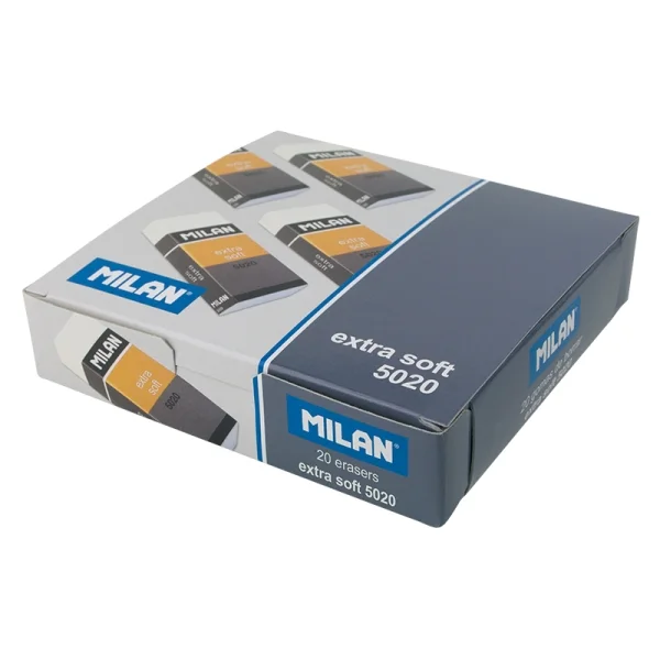 Milan Soft 5020 Gomas de Borrar para Bellas Artes - Envueltas Individualmente - Color Blanco · Pack de 20 uds.