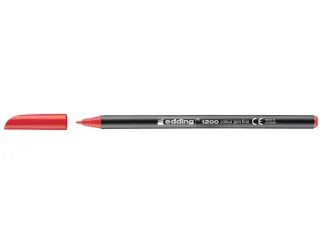 Edding 1200 Rotulador - Punta Redonda - Trazo entre 0.5 y 1 mm. - Tinta con Base de Agua - Color Rojo · Pack de 10 uds.