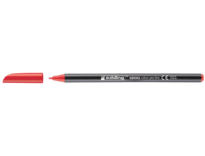Edding 1200 Rotulador - Punta Redonda - Trazo entre 0.5 y 1 mm. - Tinta con Base de Agua - Color Rojo · Pack de 10 uds.