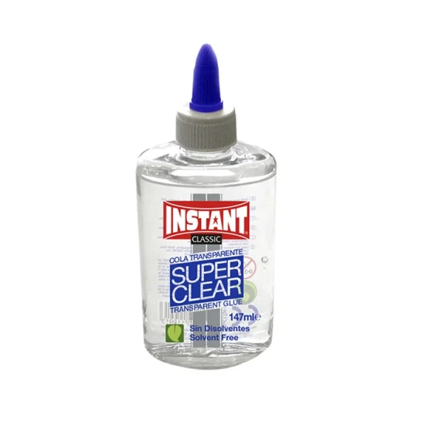 Instant Classic Super Clear Cola Transparente 147ml - Apto para Uso Infantil y/o Domestico - Sin Disolventes - Transparente