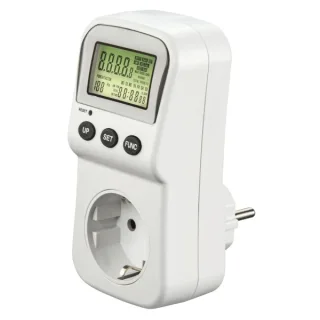 Hama Enchufe Contador Digital de Consumo - Potencia Maxima 3680W - Pantalla LCD - Color Blanco