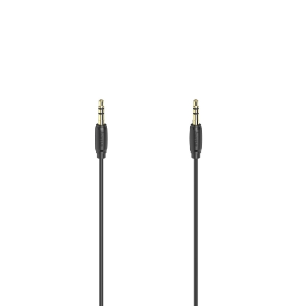 Hama Essential Cable de Audio - Longitud 1.5m - Contactos Chapados en Oro - Color Negro